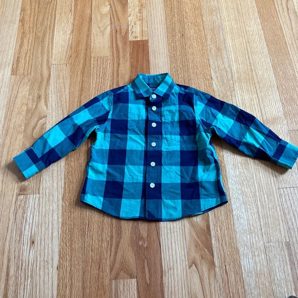 UNTUCKit Green Navy Buffalo Check Long Sleeve Button-Up Shirt Plaid Family Photo - Picture 3 of 6